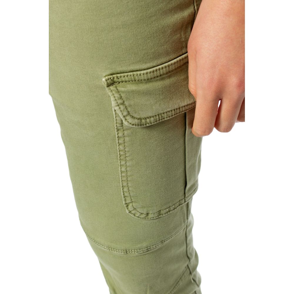 Grüne Skinny-Hose aus Baumwolle