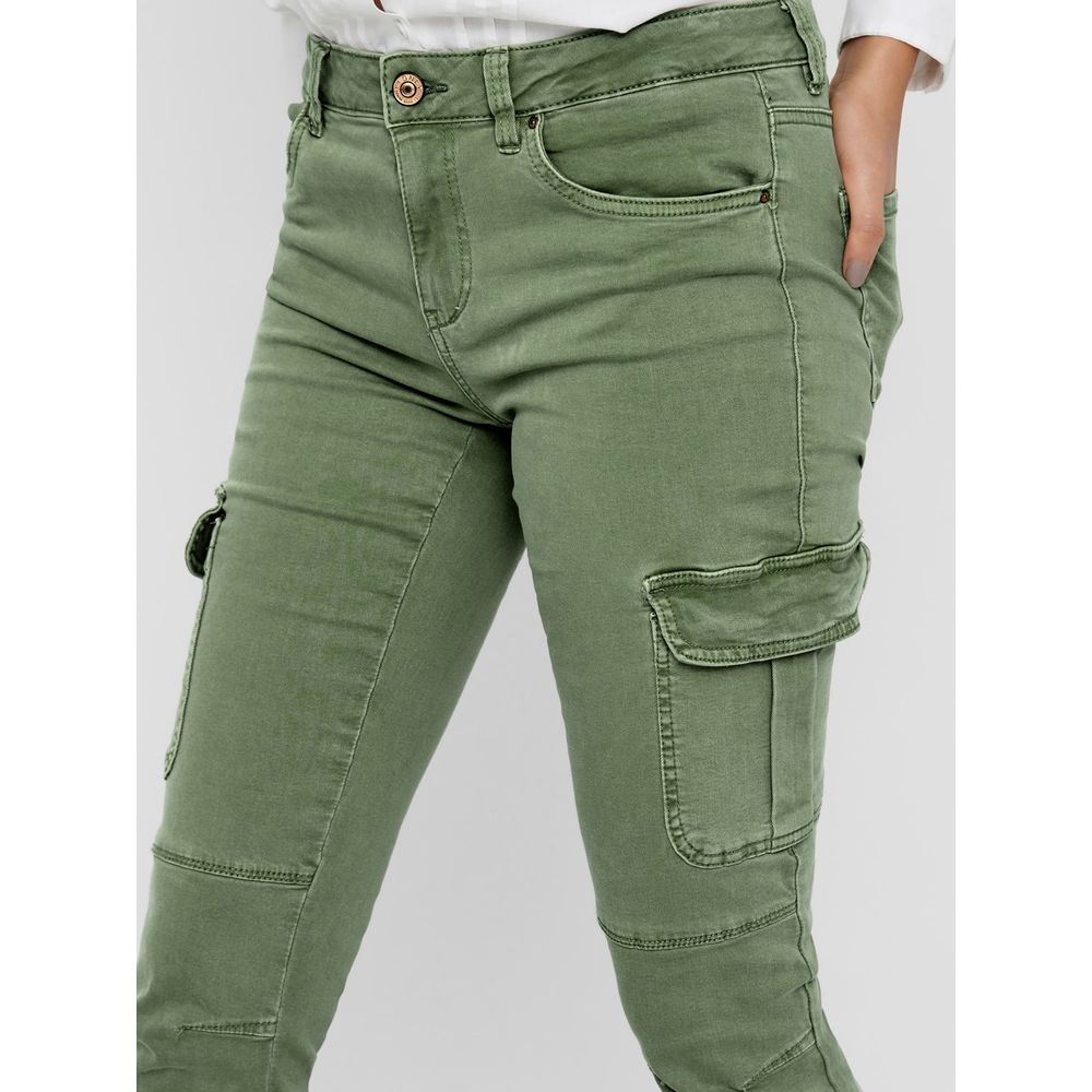 Grüne Skinny-Hose aus Baumwolle
