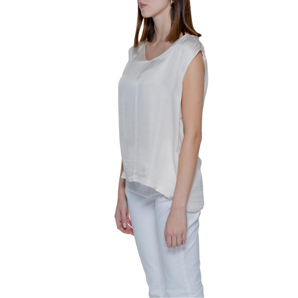 Cremefarbene Viskosebluse