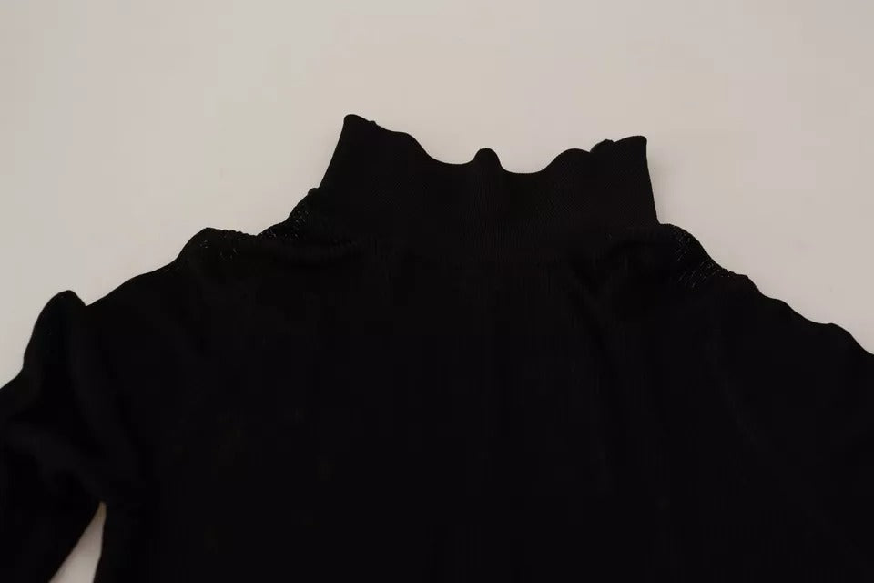 Schwarzer Rollkragenpullover in Slim Fit