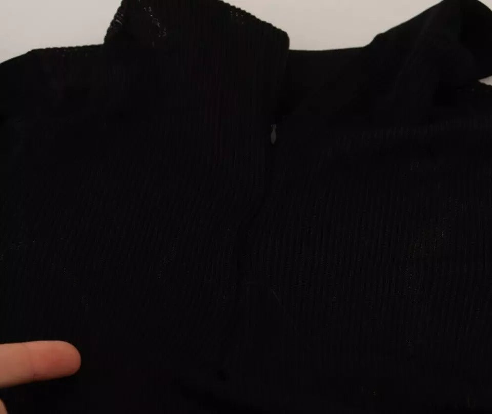 Schwarzer Rollkragenpullover in Slim Fit