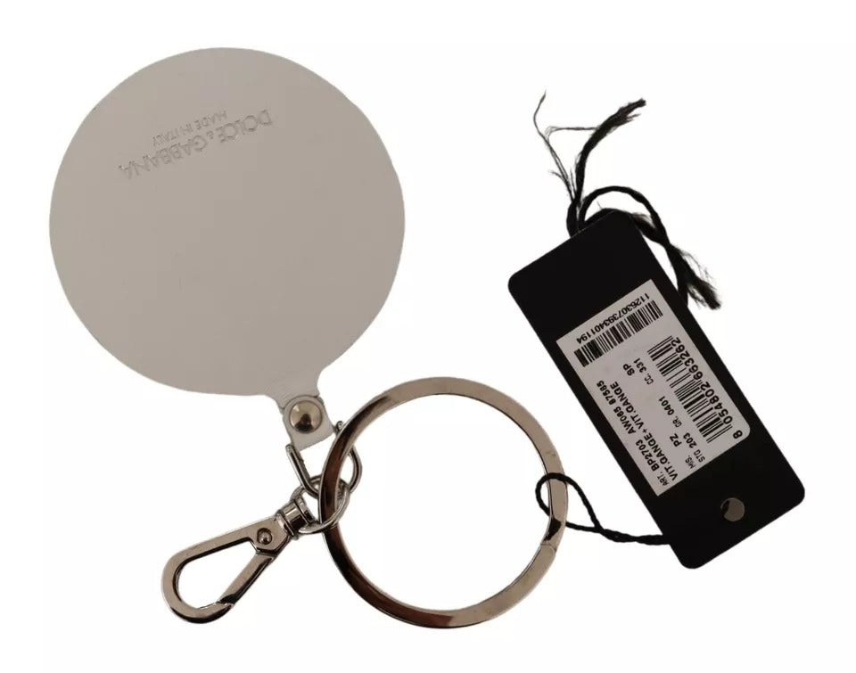 Schlüsselanhänger aus weißem, bedrucktem Metall in Silber