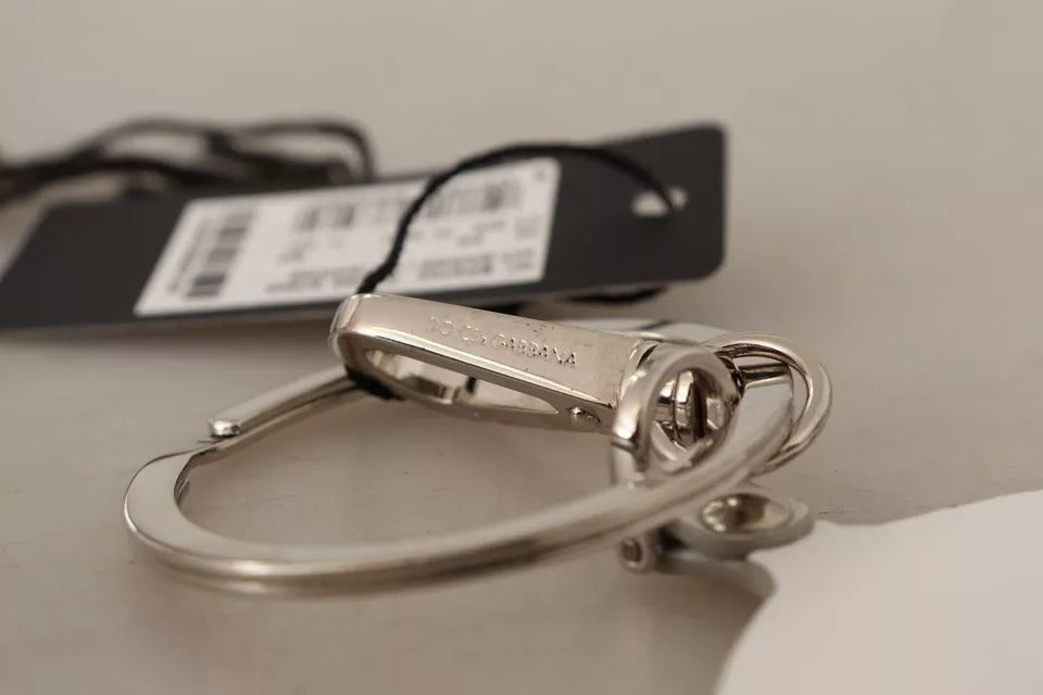 Schlüsselanhänger aus weißem, bedrucktem Metall in Silber