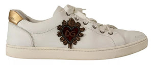 Weiße Leder Herz Low Top Casual Sneakers Schuhe