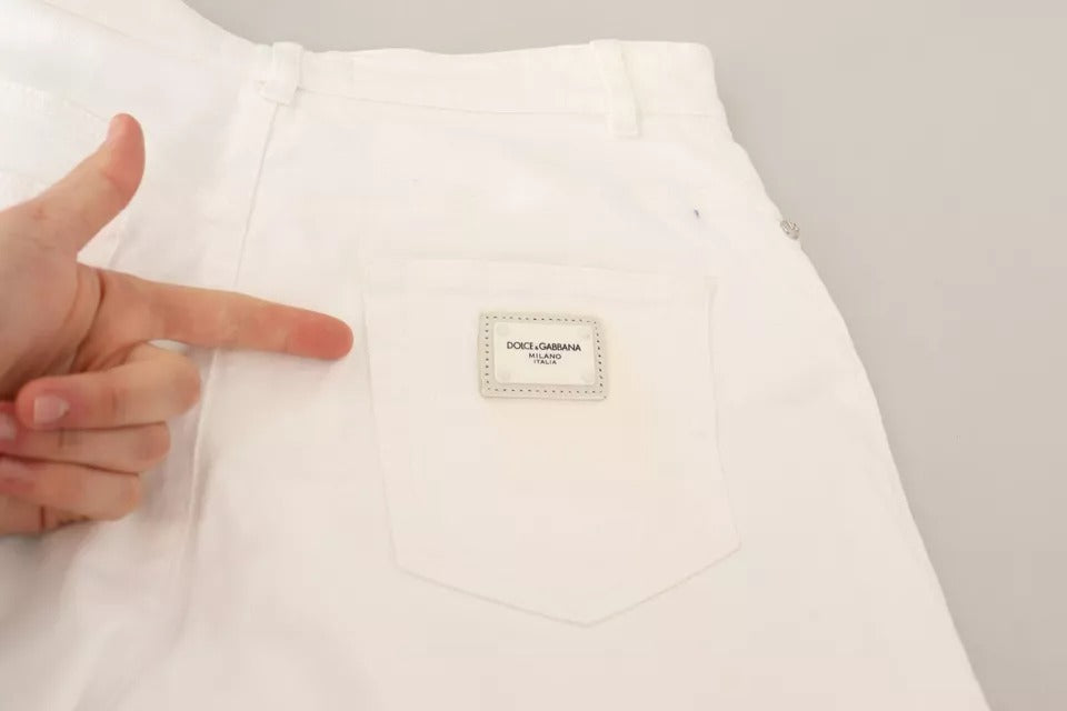 Weiße Bootcut-Jeans MONICA aus Baumwolldenim