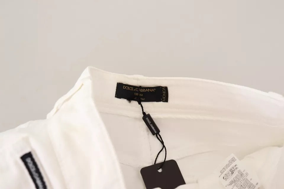 Weiße Bootcut-Jeans MONICA aus Baumwolldenim