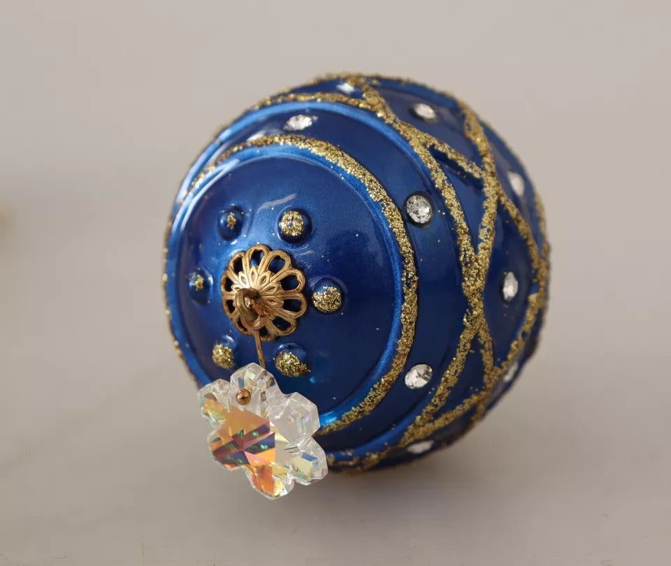 Gold Messing Blau Weihnachtskugel Kristall Haken Schmuck Ohrringe
