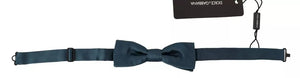 Blaue Herrenfliege aus 100 % Seide mit verstellbarem Hals