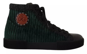 Grüne Cord High Tops Sneakers Herren Freizeitschuhe