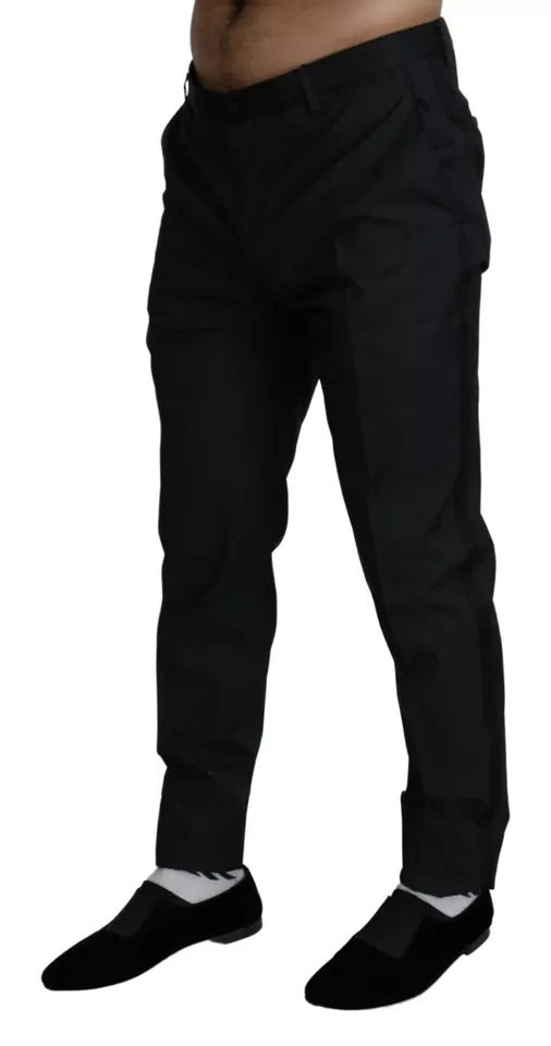 Blaue, enge Woll-Seidenhose