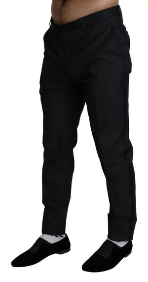 Blaue, enge Woll-Seidenhose