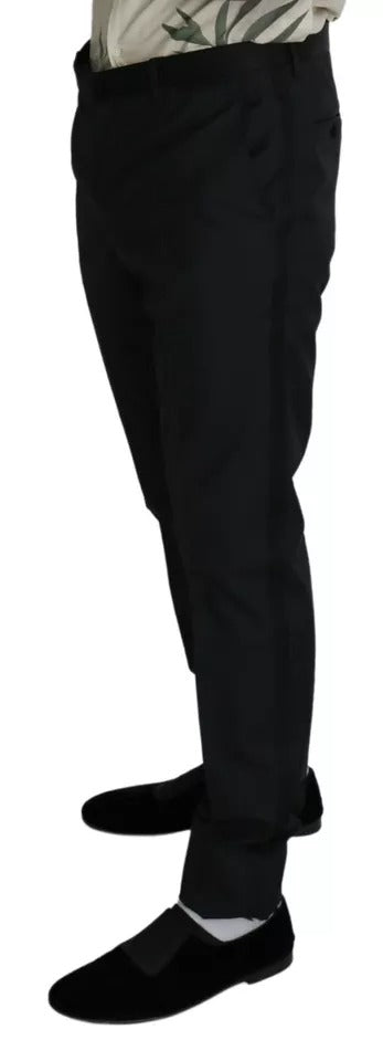 Blaue, enge Woll-Seidenhose