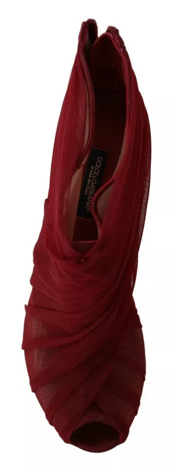 Rote Tüll Stiefeletten Stiletto Heels Schuhe