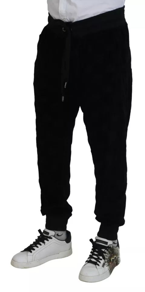 Schwarze Skinny-Jogginghose aus Baumwolle