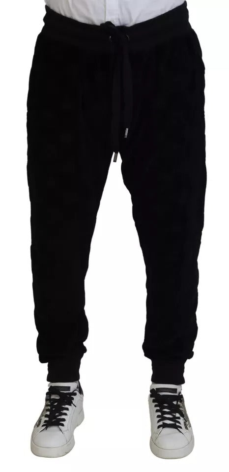 Schwarze Skinny-Jogginghose aus Baumwolle