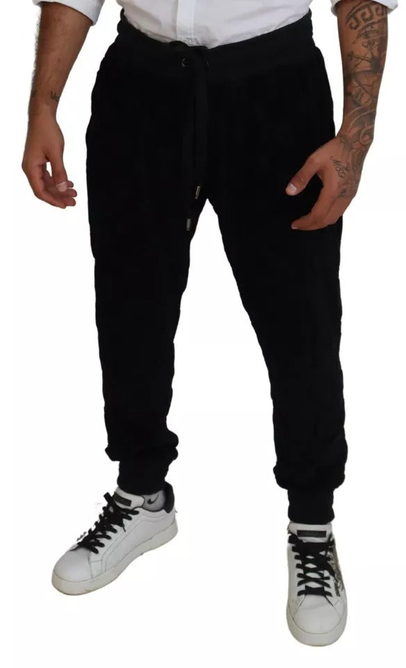 Schwarze Skinny-Jogginghose aus Baumwolle