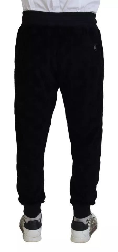Schwarze Skinny-Jogginghose aus Baumwolle