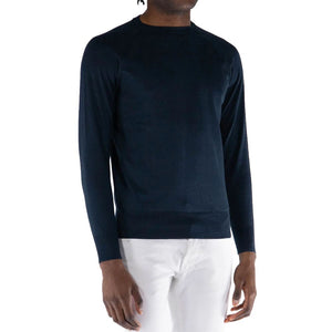 Blauer Baumwollpullover