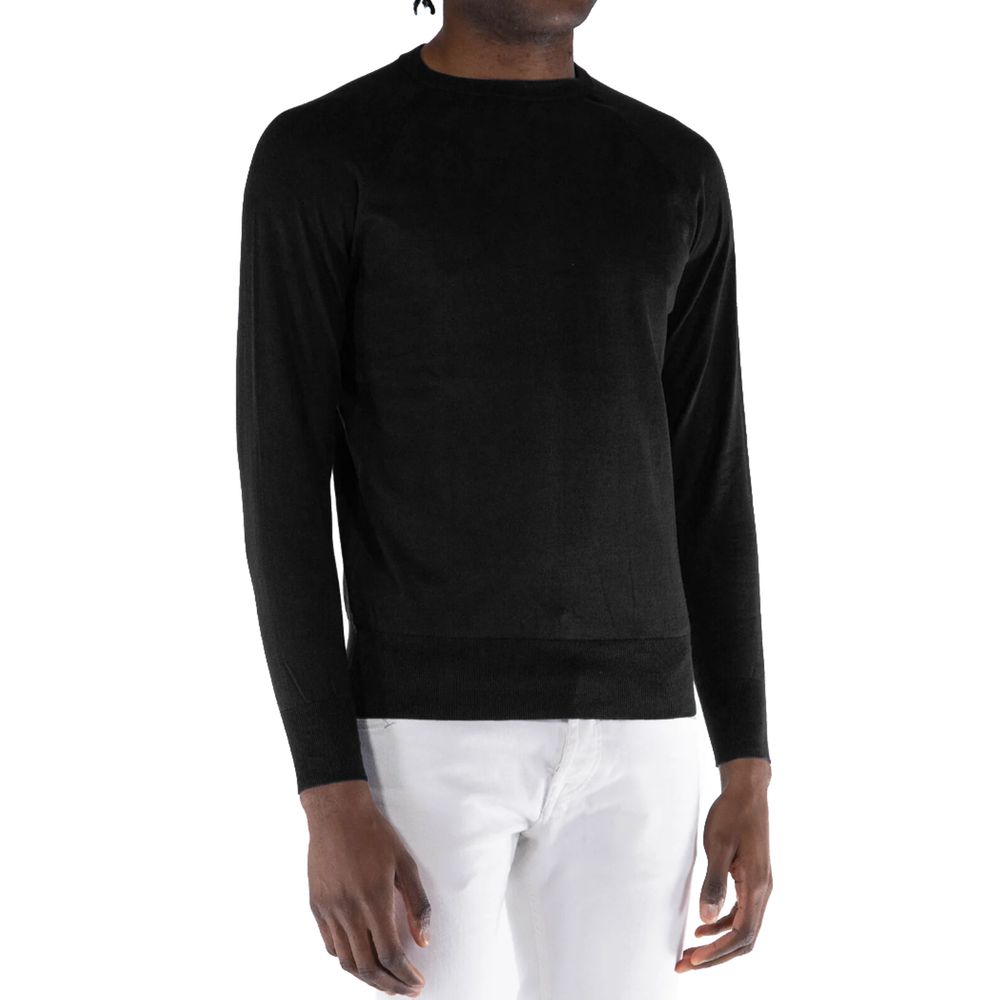 Schwarzer Baumwollpullover