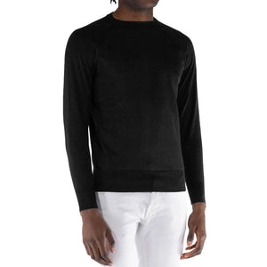 Schwarzer Baumwollpullover
