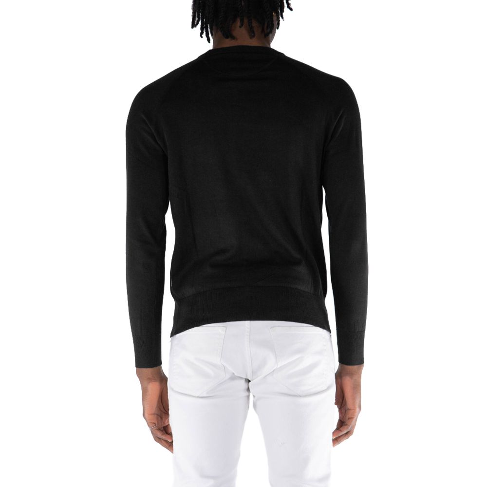 Schwarzer Baumwollpullover
