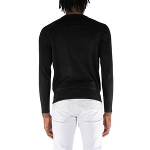 Schwarzer Baumwollpullover