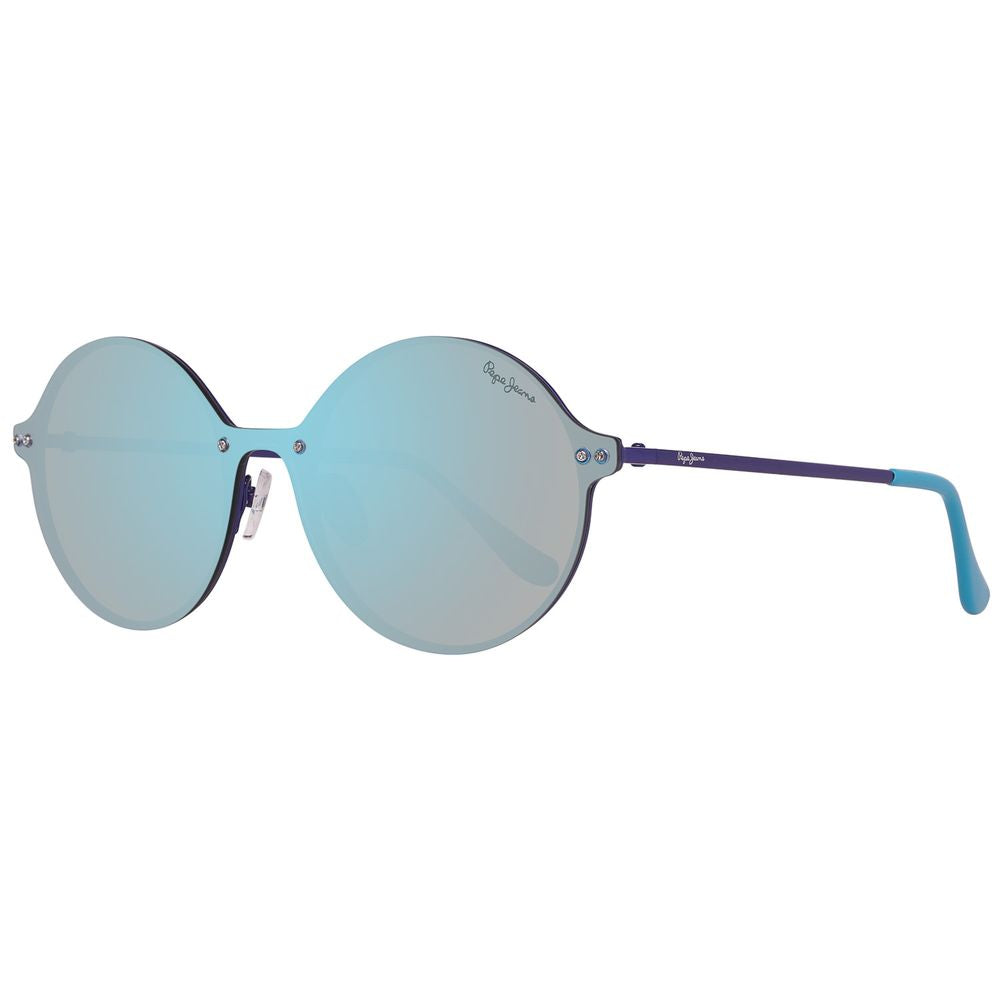 Blaue Sonnenbrille aus Metall