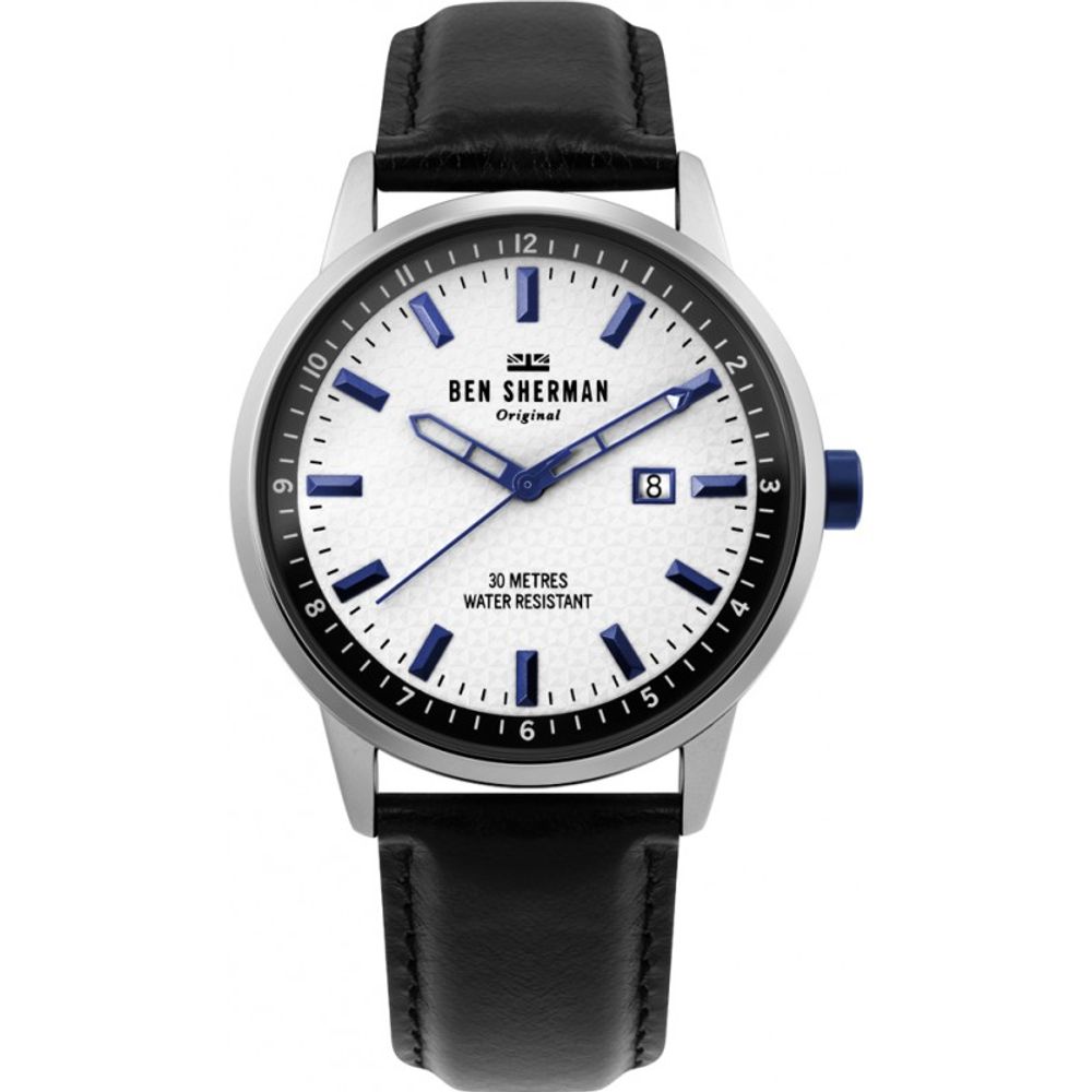 Schwarze Lederuhr
