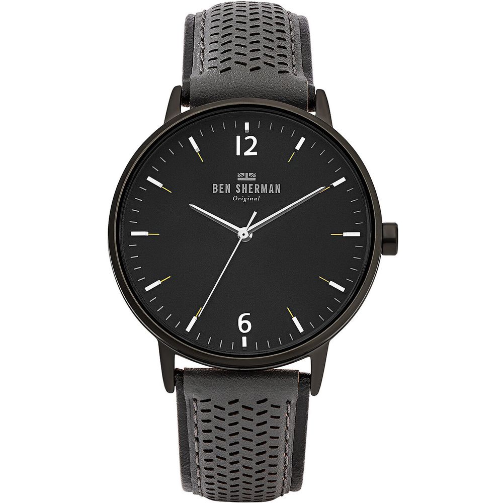 Schwarze Lederuhr
