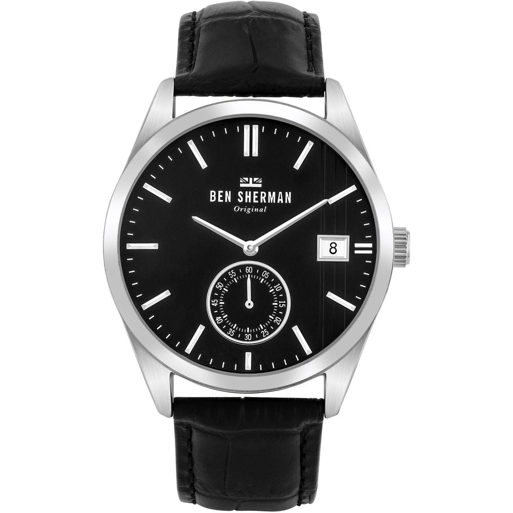 Schwarze Lederuhr