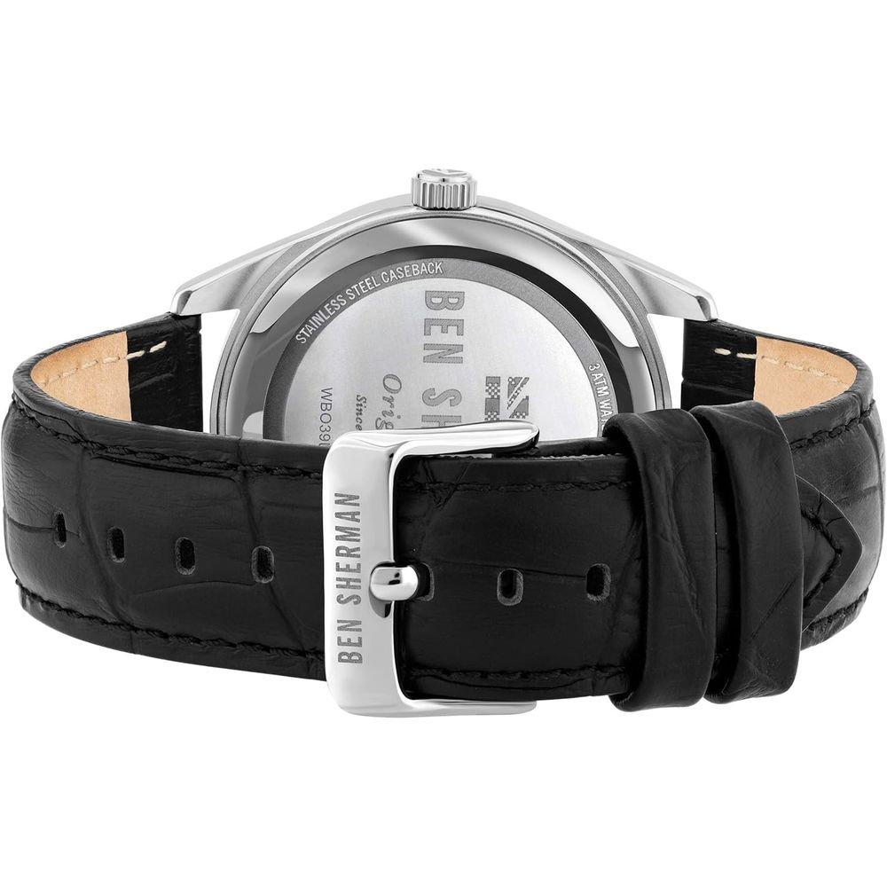Schwarze Lederuhr