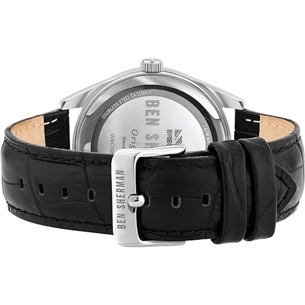 Schwarze Lederuhr