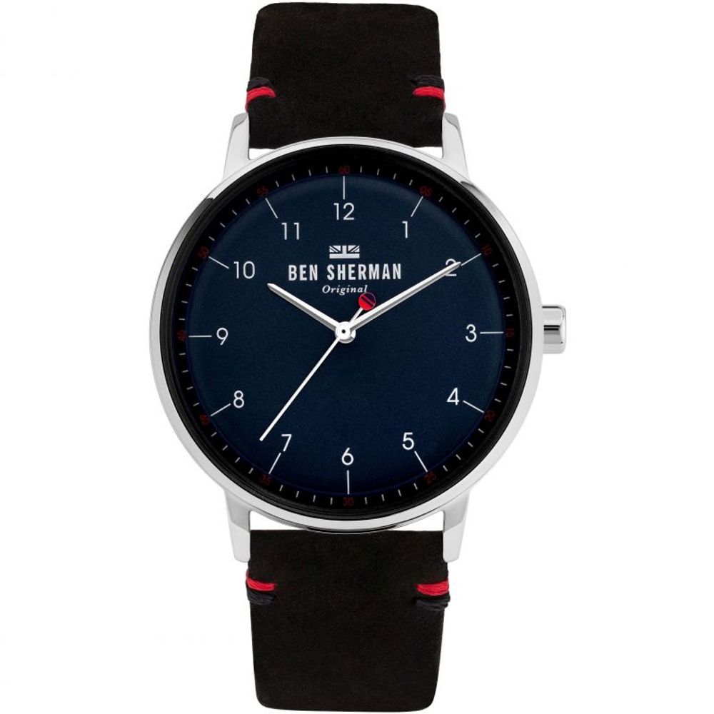 Schwarze Lederuhr