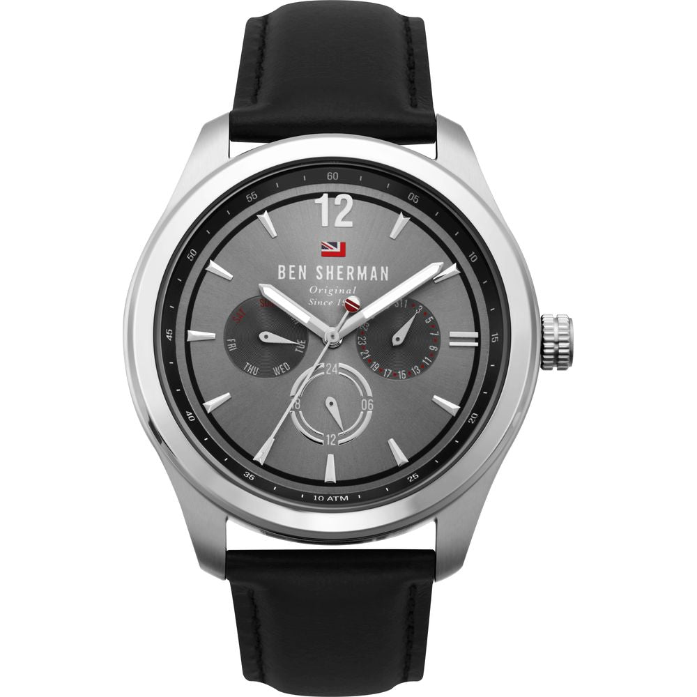 Schwarze Lederuhr