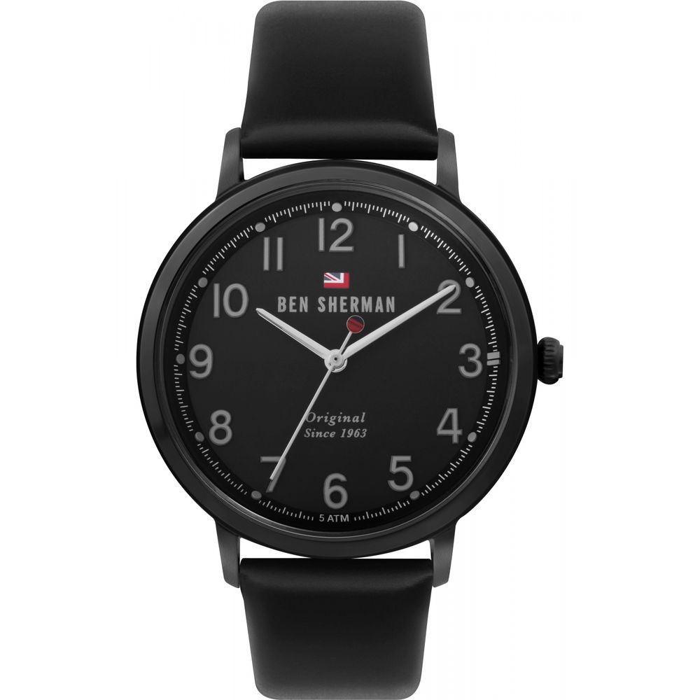 Schwarze Lederuhr