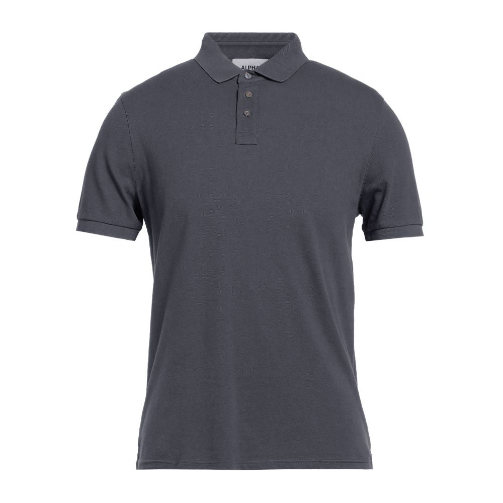Graues Poloshirt aus Baumwolle