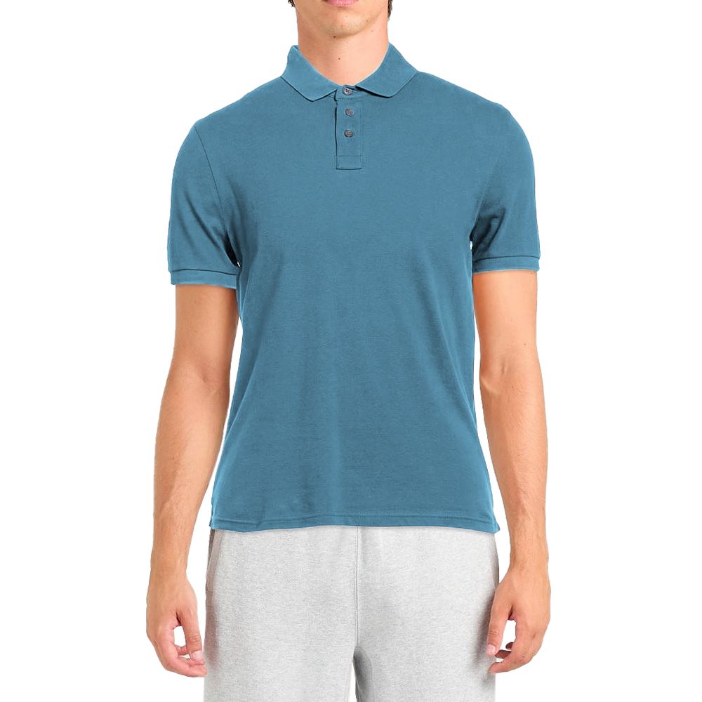Hellblaues Herren-Poloshirt aus Baumwolle