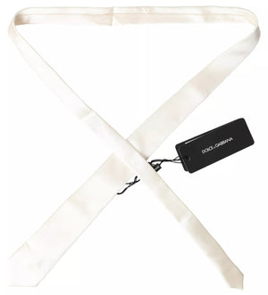 Klassische Herrenkrawatte aus Satinseide in Off-White