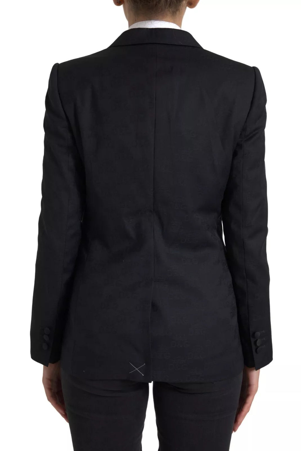 Schwarzer Langarm-Mantel-Blazer-Jacke