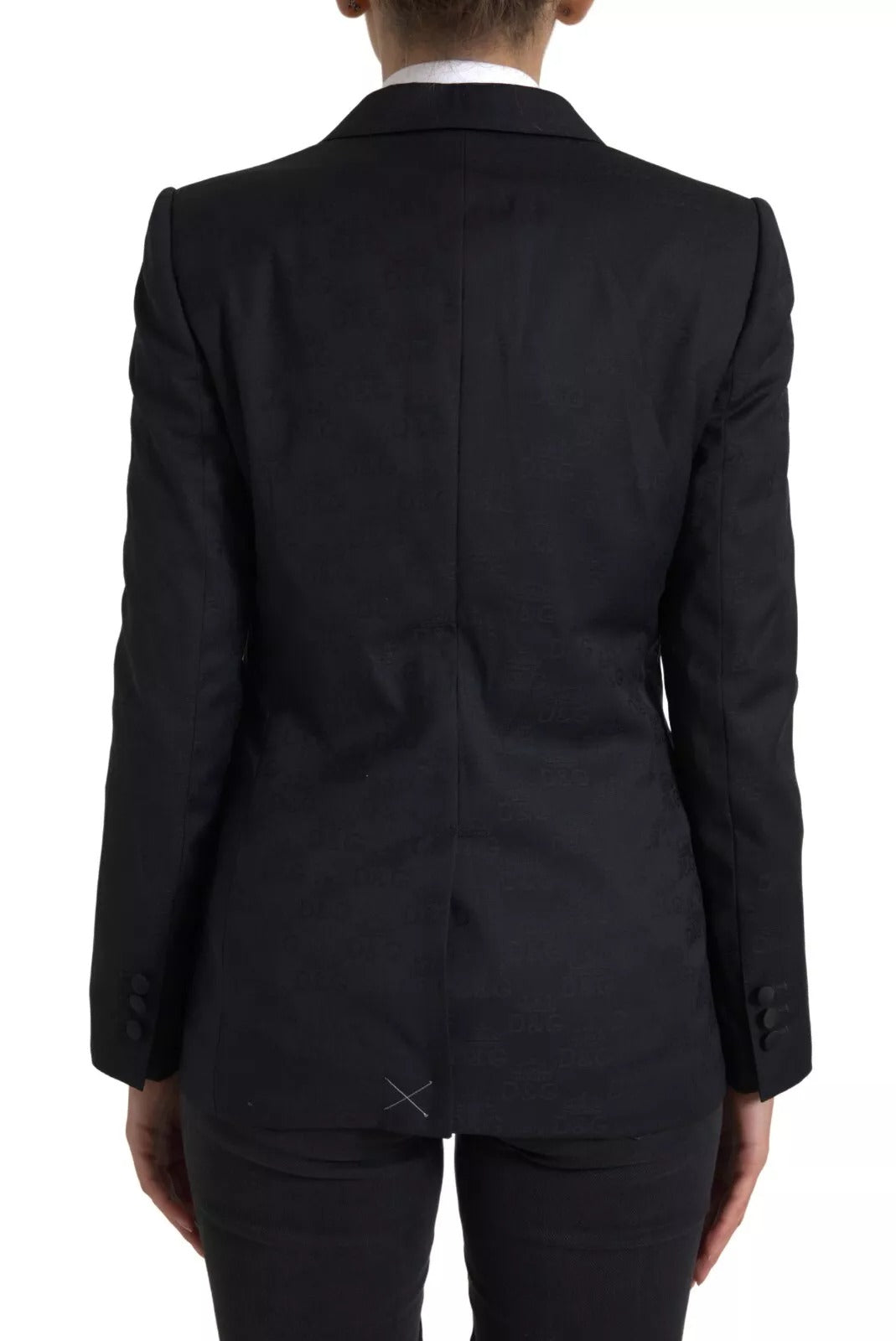 Schwarzer Langarm-Mantel-Blazer-Jacke