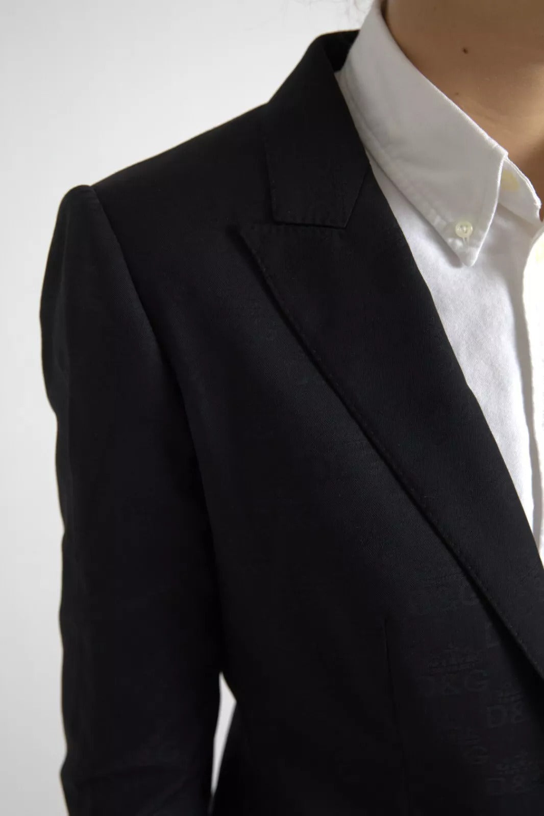 Schwarzer Langarm-Mantel-Blazer-Jacke