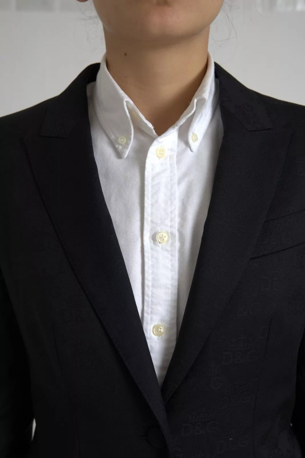 Schwarzer Langarm-Mantel-Blazer-Jacke