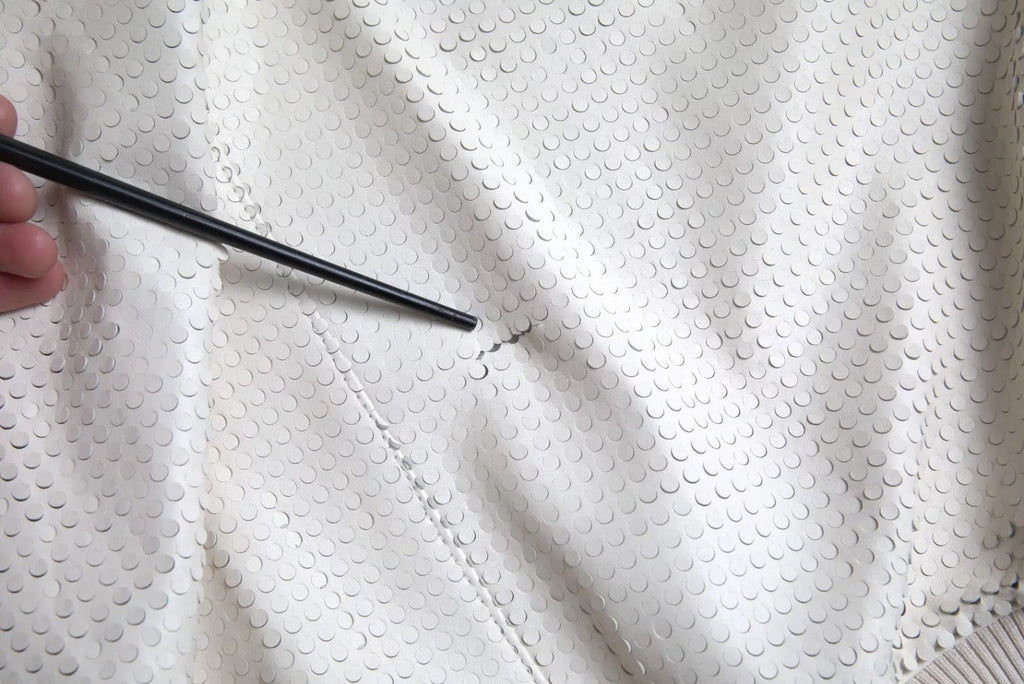 Off White – Perforierte Lederjacke mit durchgehendem Reißverschluss