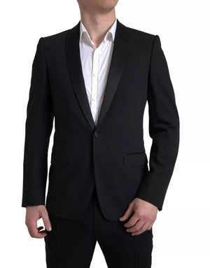 Schwarzer einreihiger MARTINI-Blazer aus Wolle