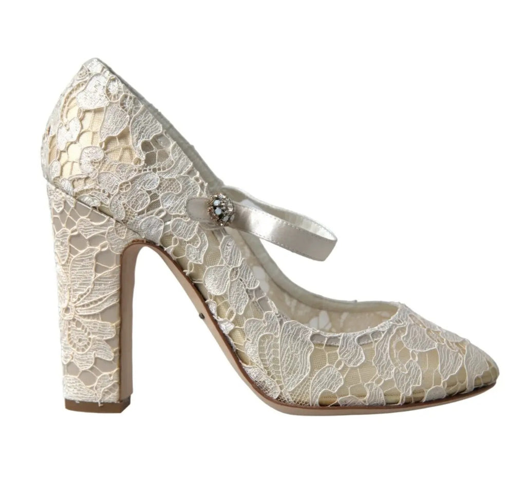 Weiße Spitze Kristalle Heels Sandalen Schuhe