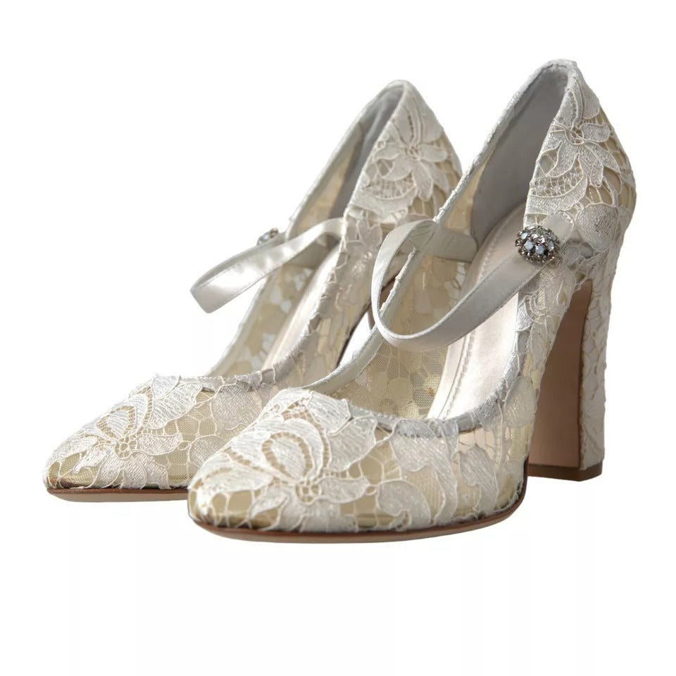 Weiße Spitze Kristalle Heels Sandalen Schuhe