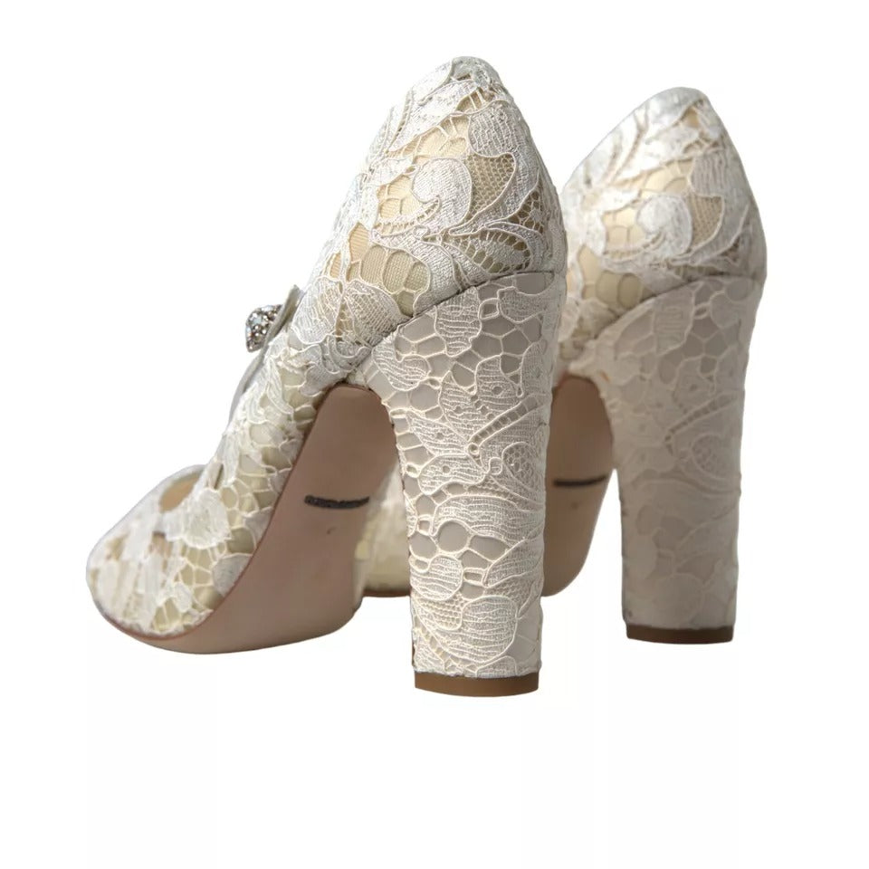 Weiße Spitze Kristalle Heels Sandalen Schuhe