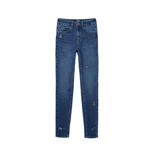Blue Cotton Skinny Jean