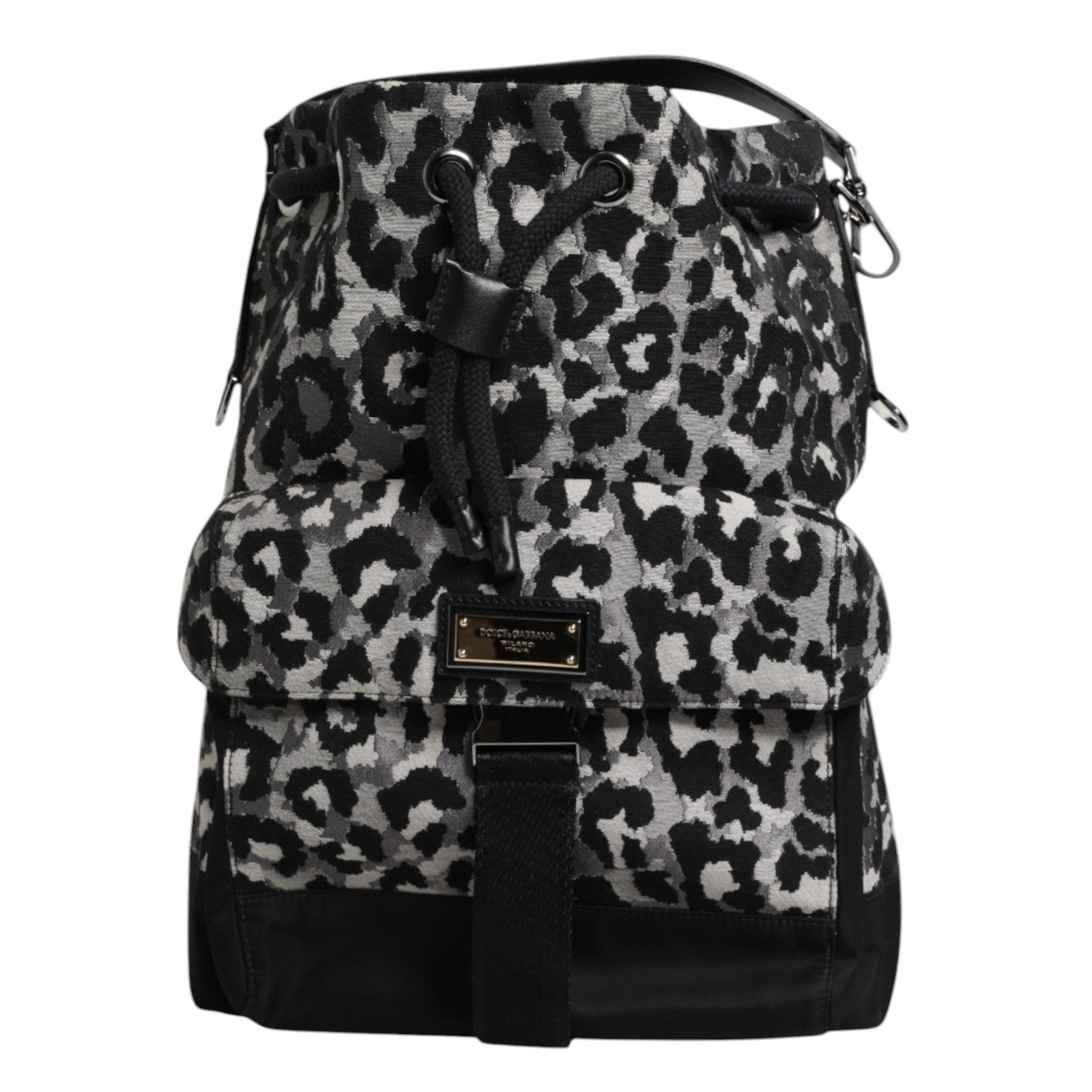 Mehrfarbige Hobo-Umhängetasche aus Jacquard mit Leopardenmuster