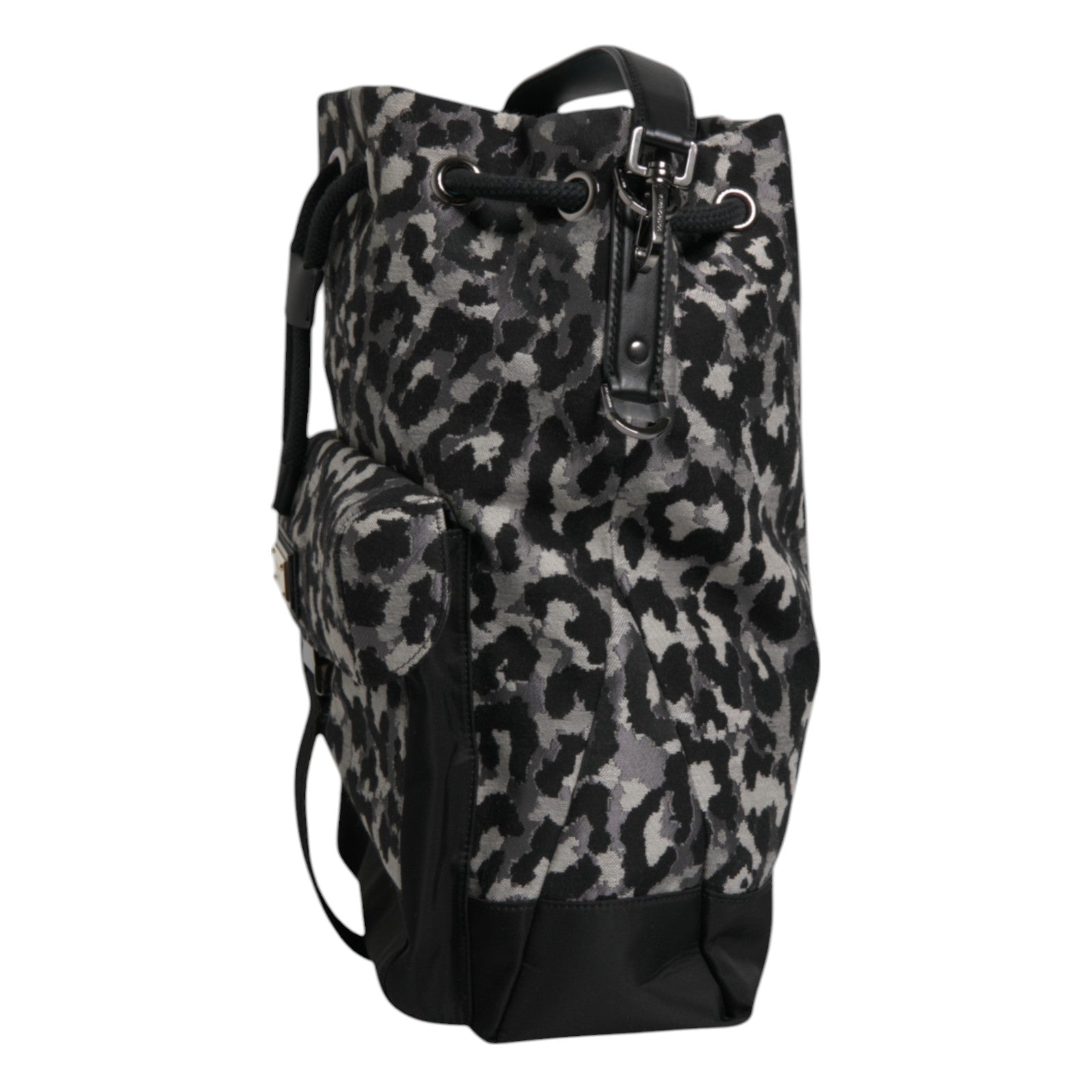 Mehrfarbige Hobo-Umhängetasche aus Jacquard mit Leopardenmuster